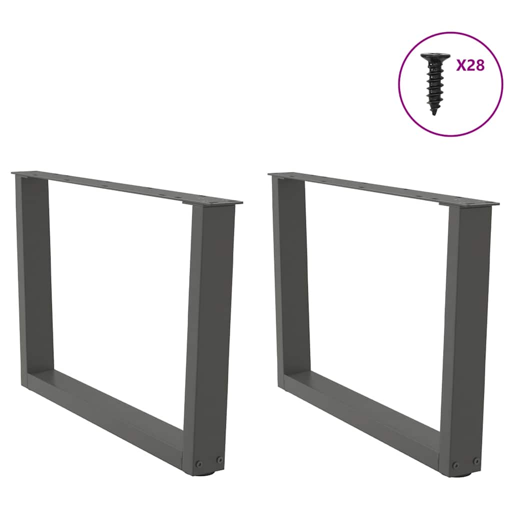 vidaXL Picioare pentru măsuță de cafea în formă de V, 2 buc., antracit, 70x(42-43,3) cm, oțel