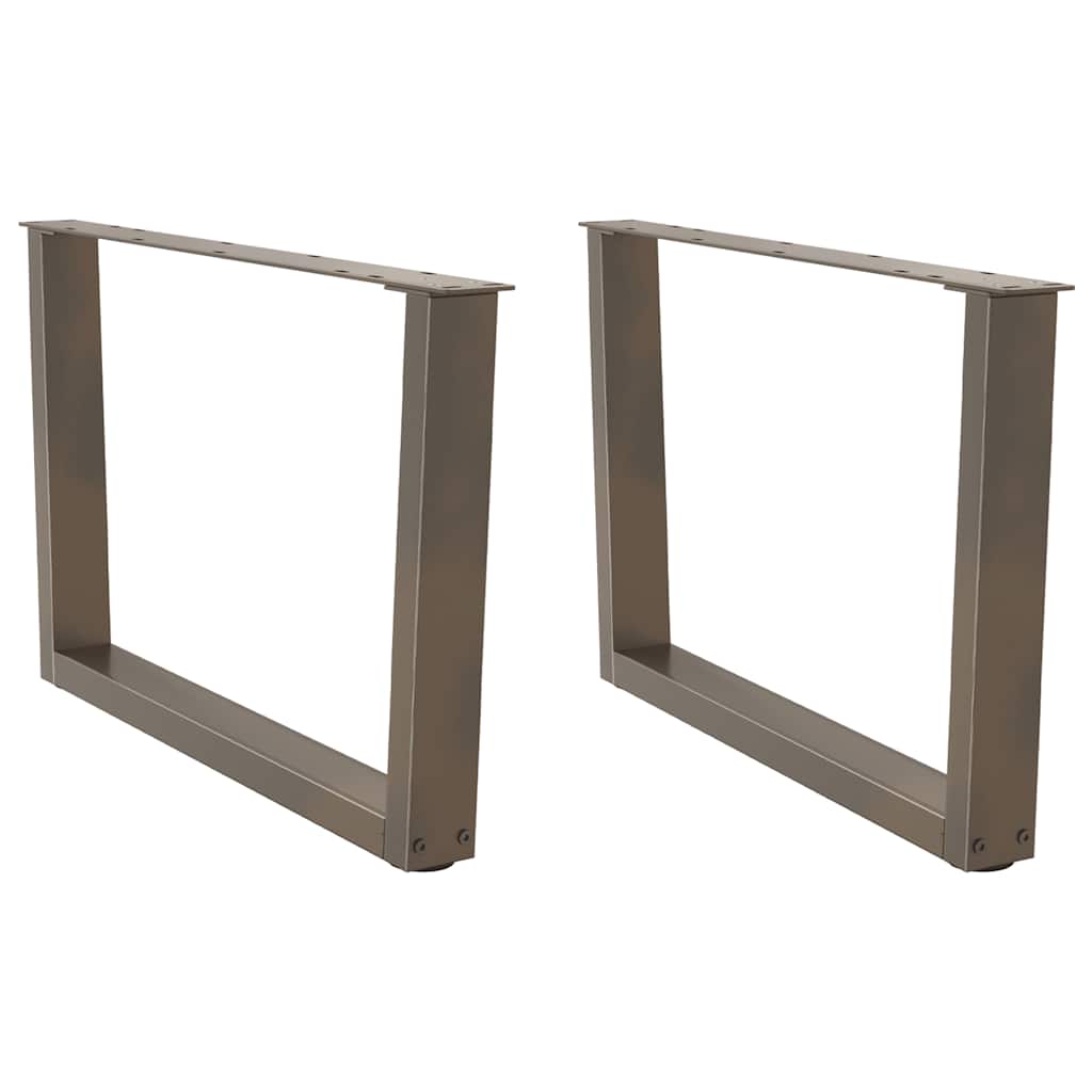 vidaXL Picioare pentru măsuță de cafea în formă de V, 2 buc., oțel natural, 70x(42-43,3) cm