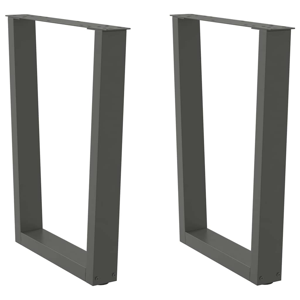 vidaXL Picioare de masă în formă de V, 2 buc., antracit, 60x(72-73,3) cm, oțel