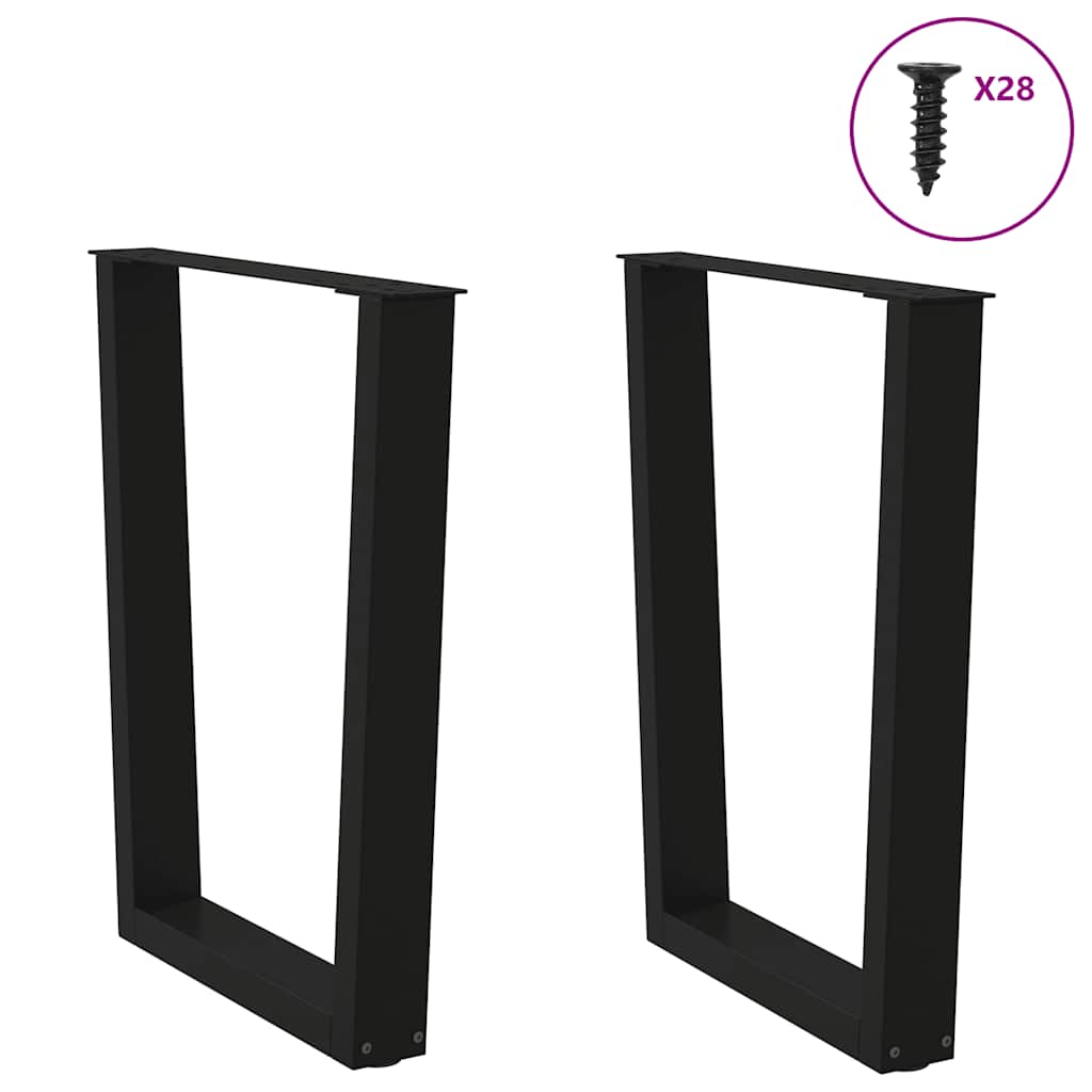 vidaXL Picioare de masă în formă de V, 2 buc., negru, 70x(72-73,3) cm, oțel vidaXL Picioare de masă în formă de V, 2 buc., negru, 70x(72-73,3) cm, oțel