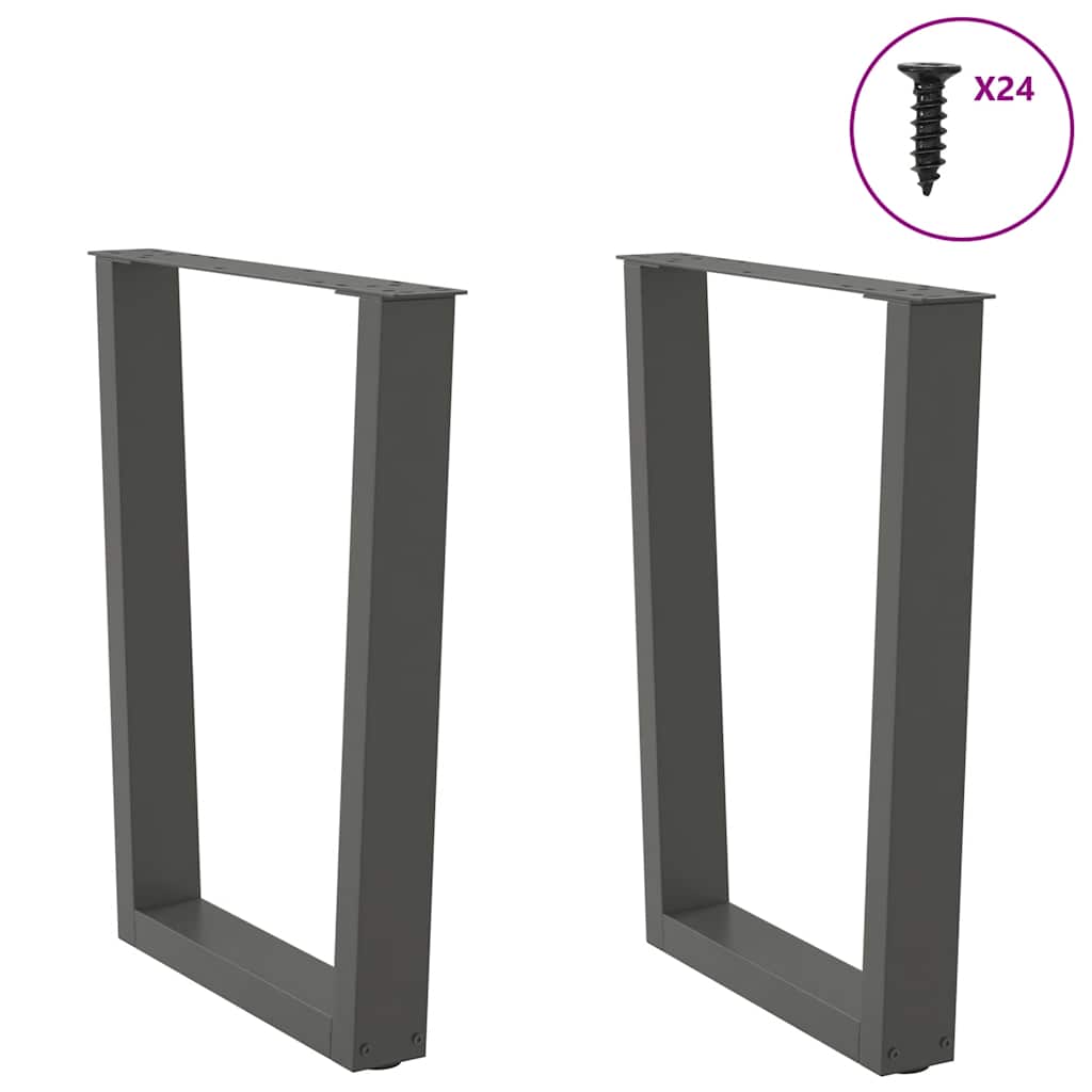 vidaXL Picioare de masă în formă de V, 2 buc., antracit, 70x(72-73,3) cm, oțel vidaXL Picioare de masă în formă de V, 2 buc., antracit, 70x(72-73,3) cm, oțel
