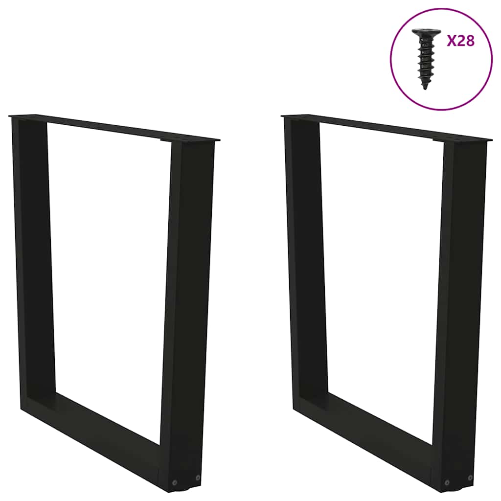 vidaXL Picioare de masă în formă de V, 2 buc., negru, 80x(72-73,3) cm, oțel