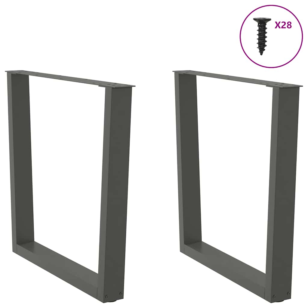 vidaXL Picioare de masă în formă de V, 2 buc., antracit, 80x(72-73,3) cm, oțel vidaXL Picioare de masă în formă de V, 2 buc., antracit, 80x(72-73,3) cm, oțel