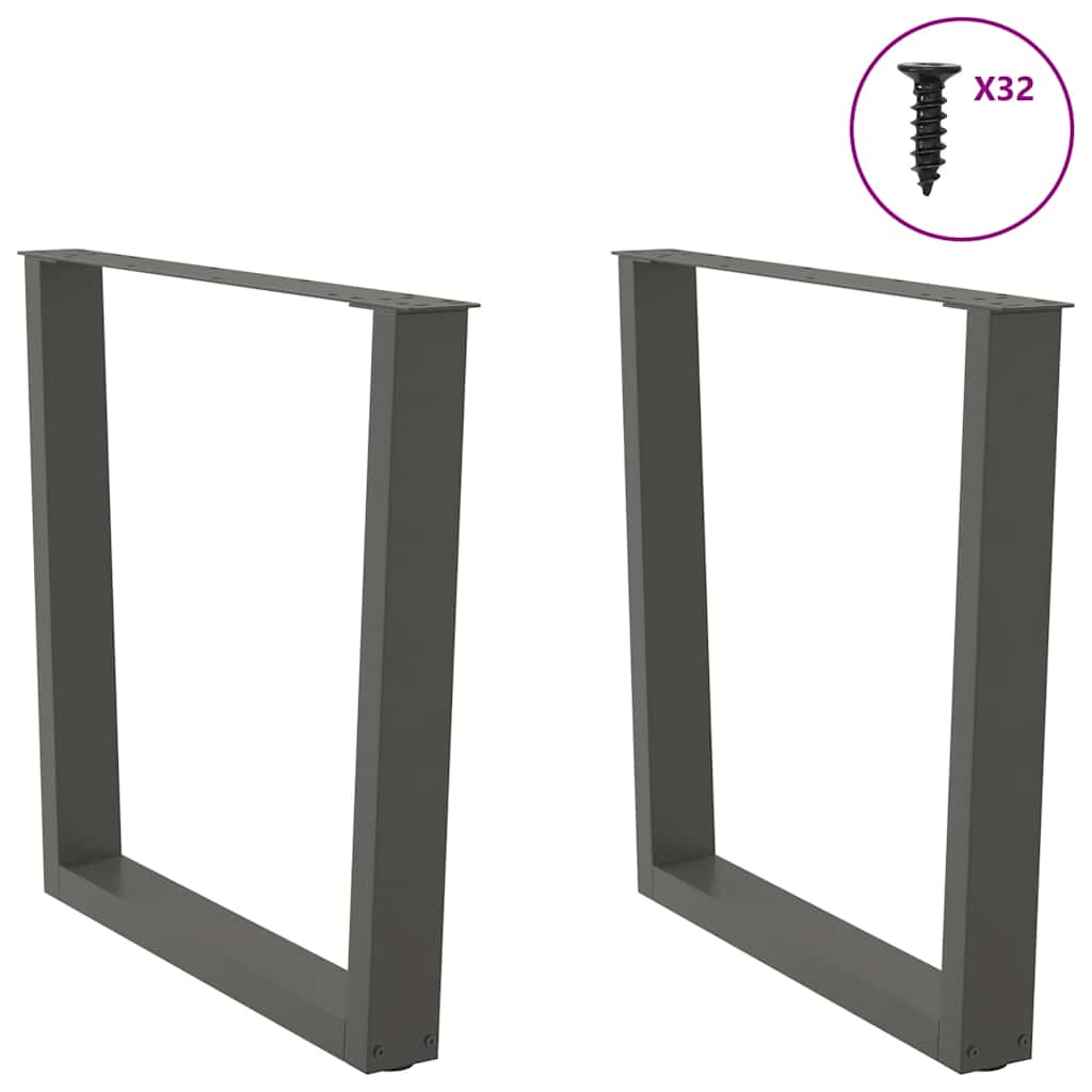 vidaXL Picioare de masă în formă de V, 2 buc., antracit, 90x(72-73,3) cm, oțel