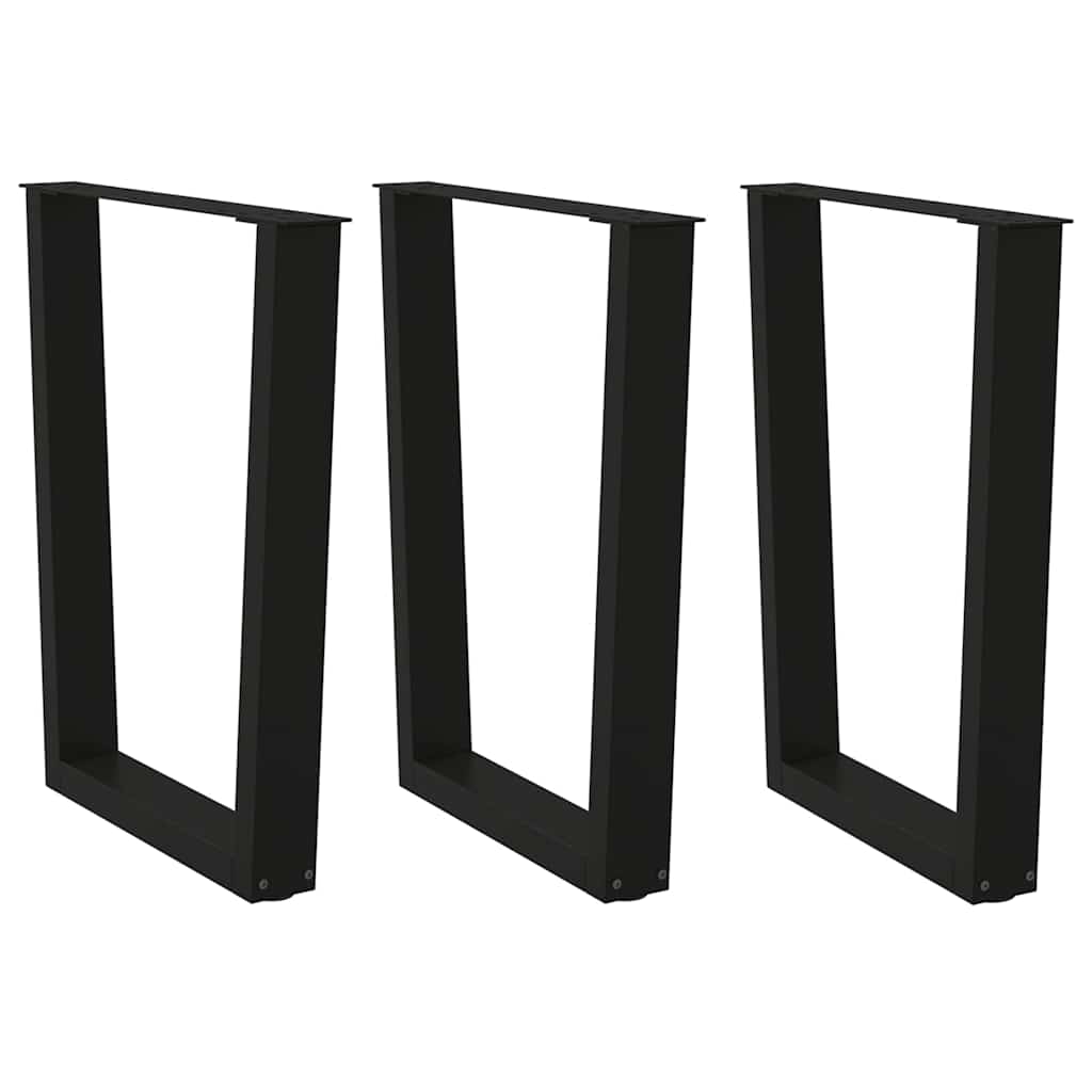 vidaXL Picioare de masă în formă de V, 3 buc., negru, 70x (72-73,3) cm, oțel