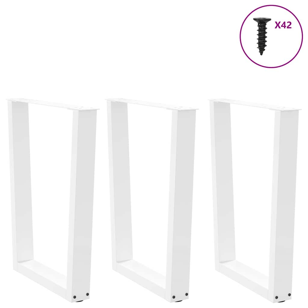 vidaXL Picioare de masă în formă de V, 3 buc., alb, 70x (72-73,3) cm, oțel vidaXL Picioare de masă în formă de V, 3 buc., alb, 70x (72-73,3) cm, oțel