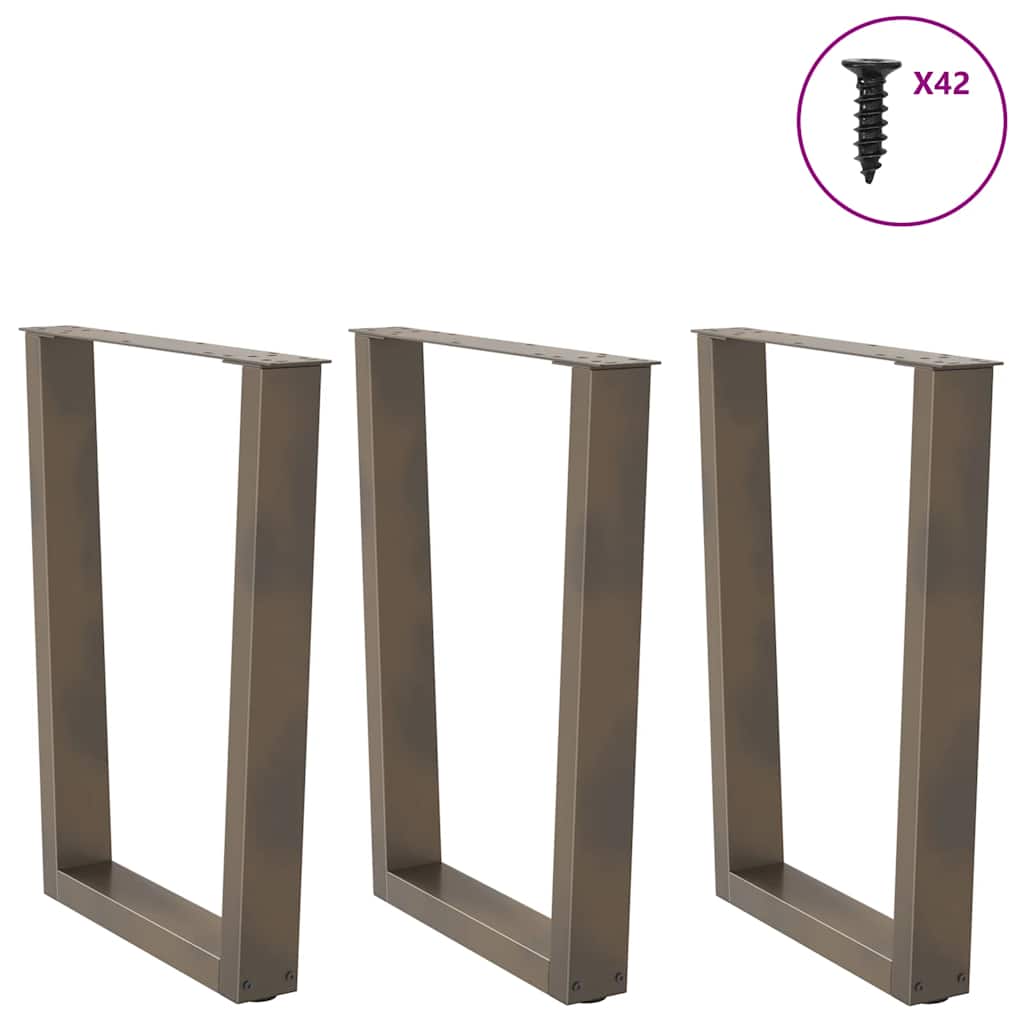 vidaXL Picioare de masă în formă de V, 3 buc., oțel natural, 70x(72-73,3) cm