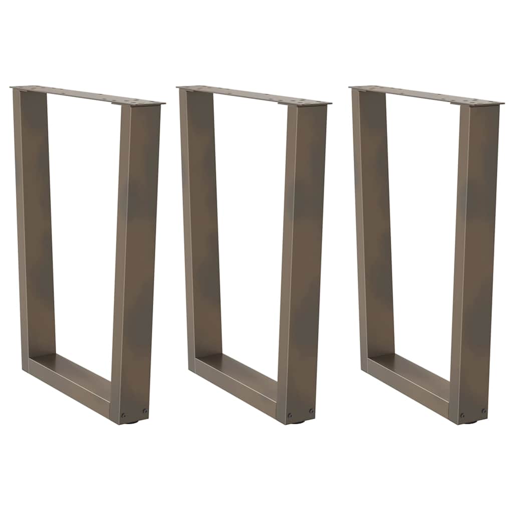 vidaXL Picioare de masă în formă de V, 3 buc., oțel natural, 70x(72-73,3) cm