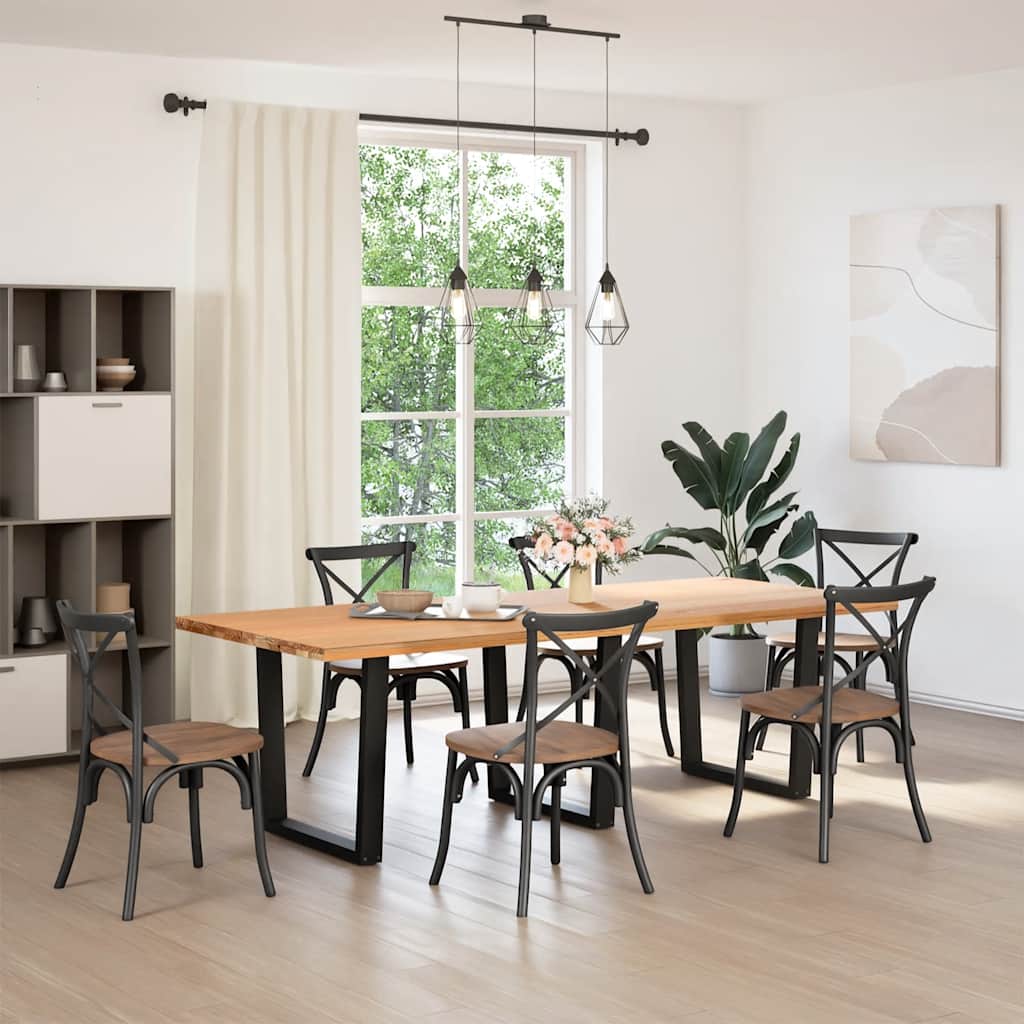 vidaXL Picioare de masă în formă de V, 3 buc., negru, 80x(72-73,3) cm, oțel