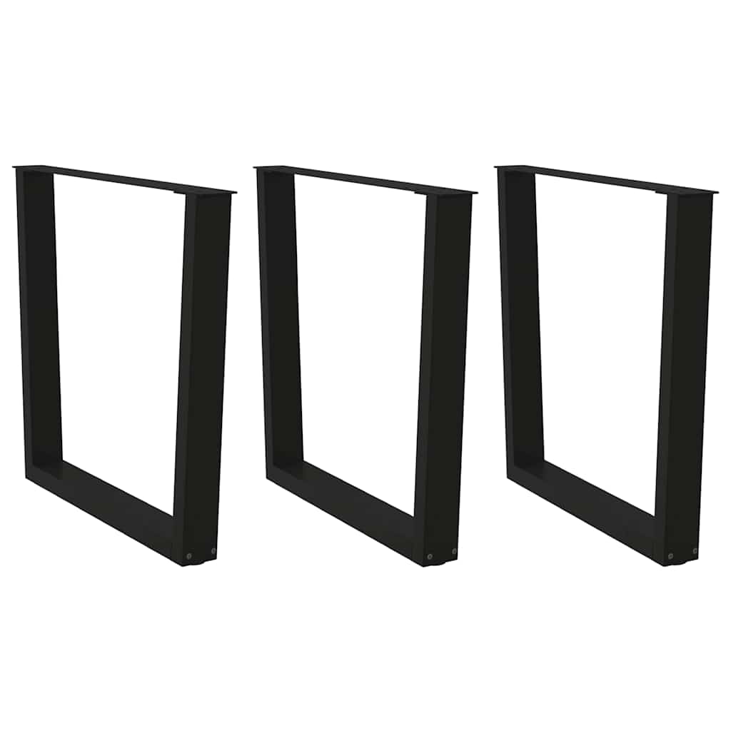 vidaXL Picioare de masă în formă de V, 3 buc., negru, 80x(72-73,3) cm, oțel