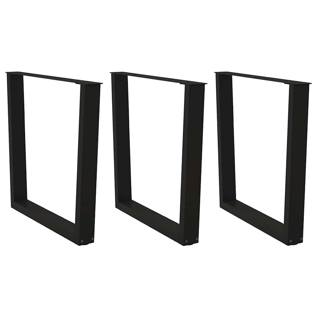 vidaXL Picioare de masă în formă de V, 3 buc., negru, 90x (72-73,3) cm, oțel