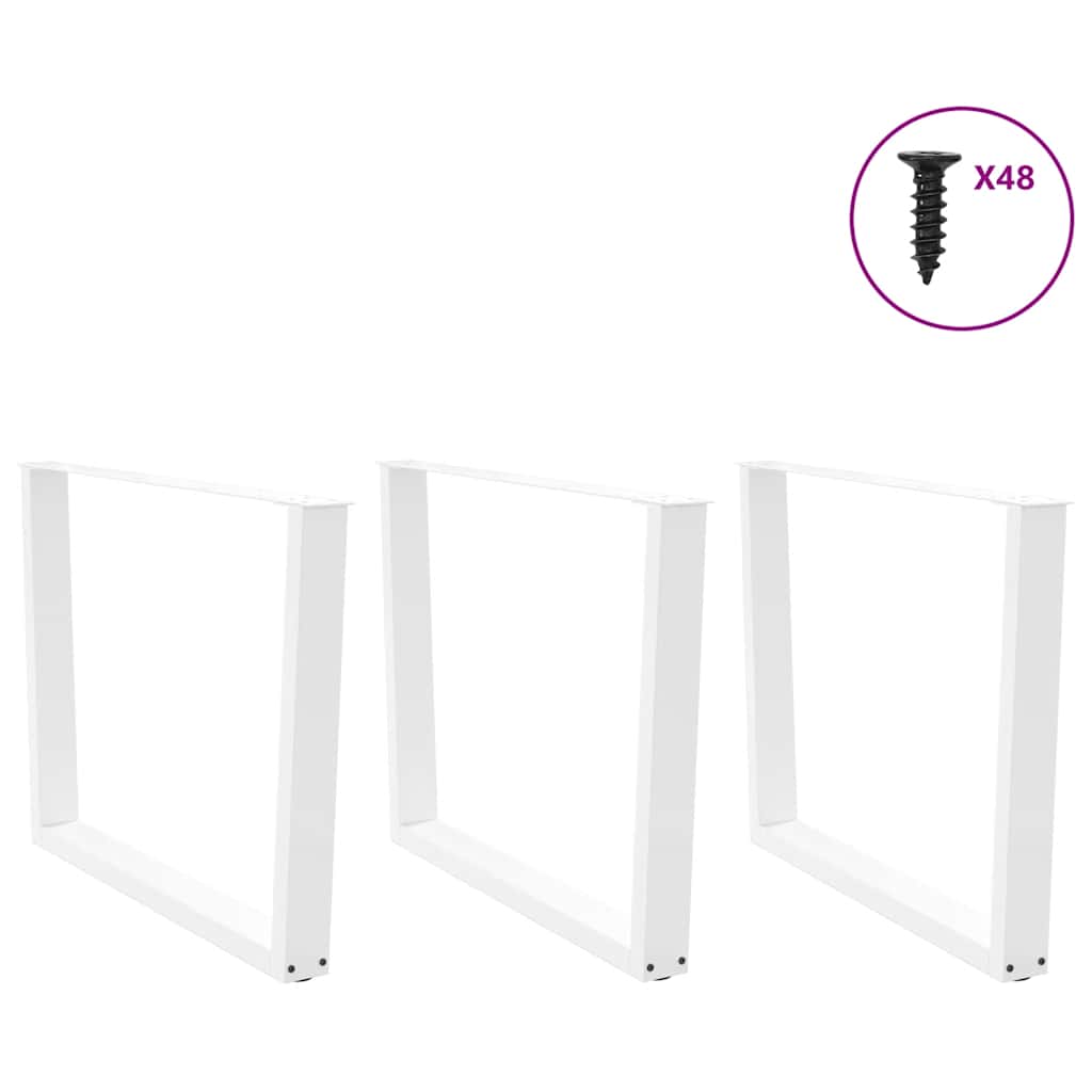 vidaXL Picioare de masă în formă de V, 3 buc., alb, 100 x (72-73,3) cm, oțel