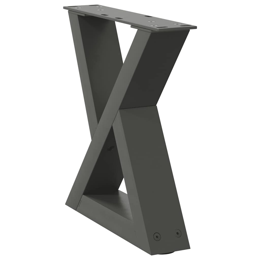 vidaXL Picioare pentru măsuță de cafea, 2 buc., antracit, 30x(30-31,3) cm, oțel