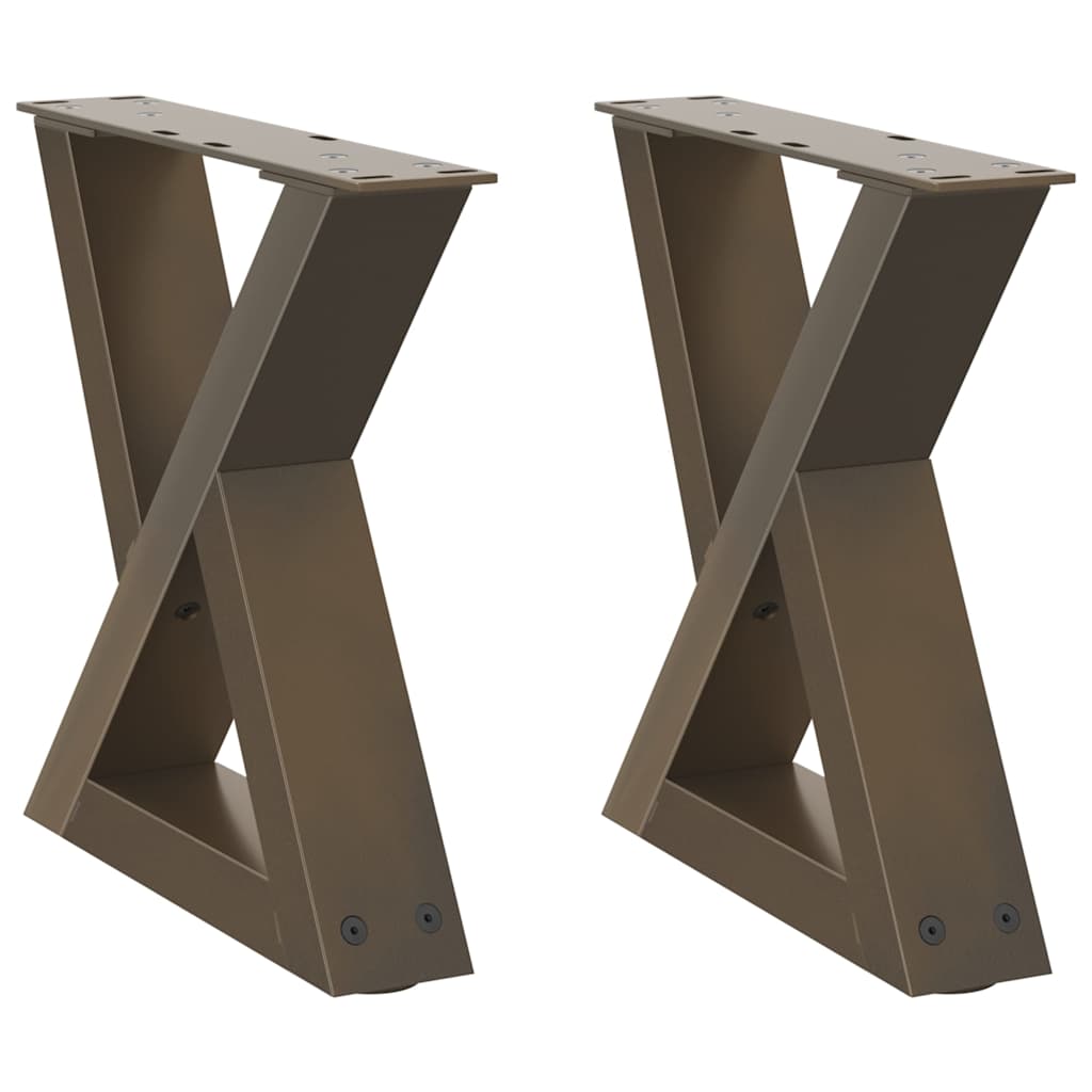 vidaXL Picioare pentru măsuță de cafea, 2 buc., oțel natural, 30x(30-31,3) cm
