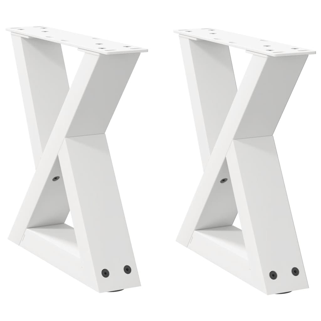 vidaXL Picioare pentru măsuță de cafea, 2 buc., alb, 40x(30-31,3) cm, oțel