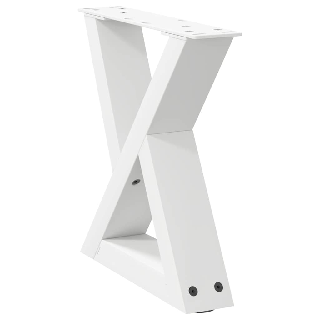 vidaXL Picioare pentru măsuță de cafea, 2 buc., alb, 40x(30-31,3) cm, oțel