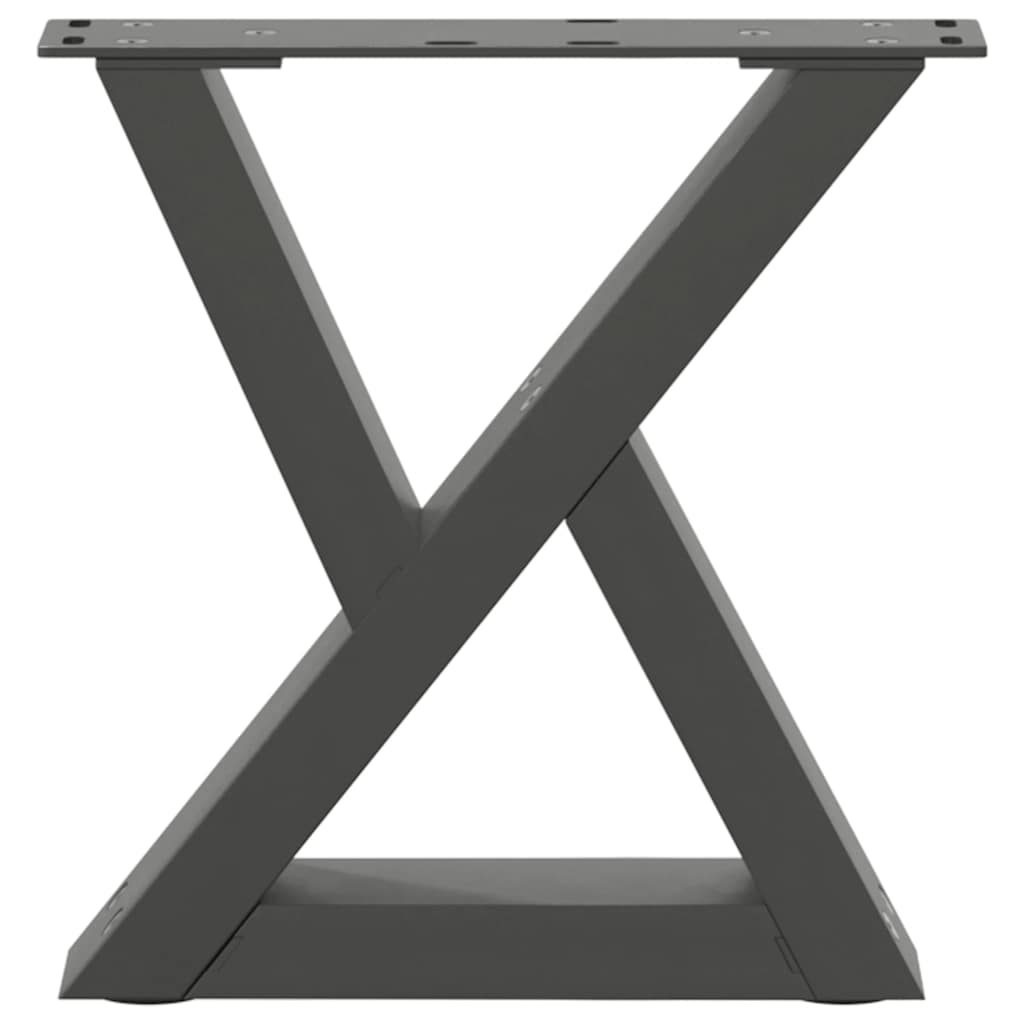vidaXL Picioare pentru măsuță de cafea, 2 buc., antracit, 40x(30-31,3) cm, oțel