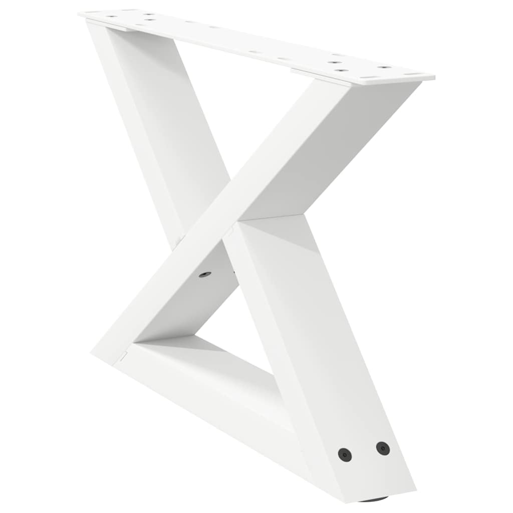vidaXL Picioare pentru măsuță de cafea, 2 buc., alb, 50x(30-31,3) cm, oțel