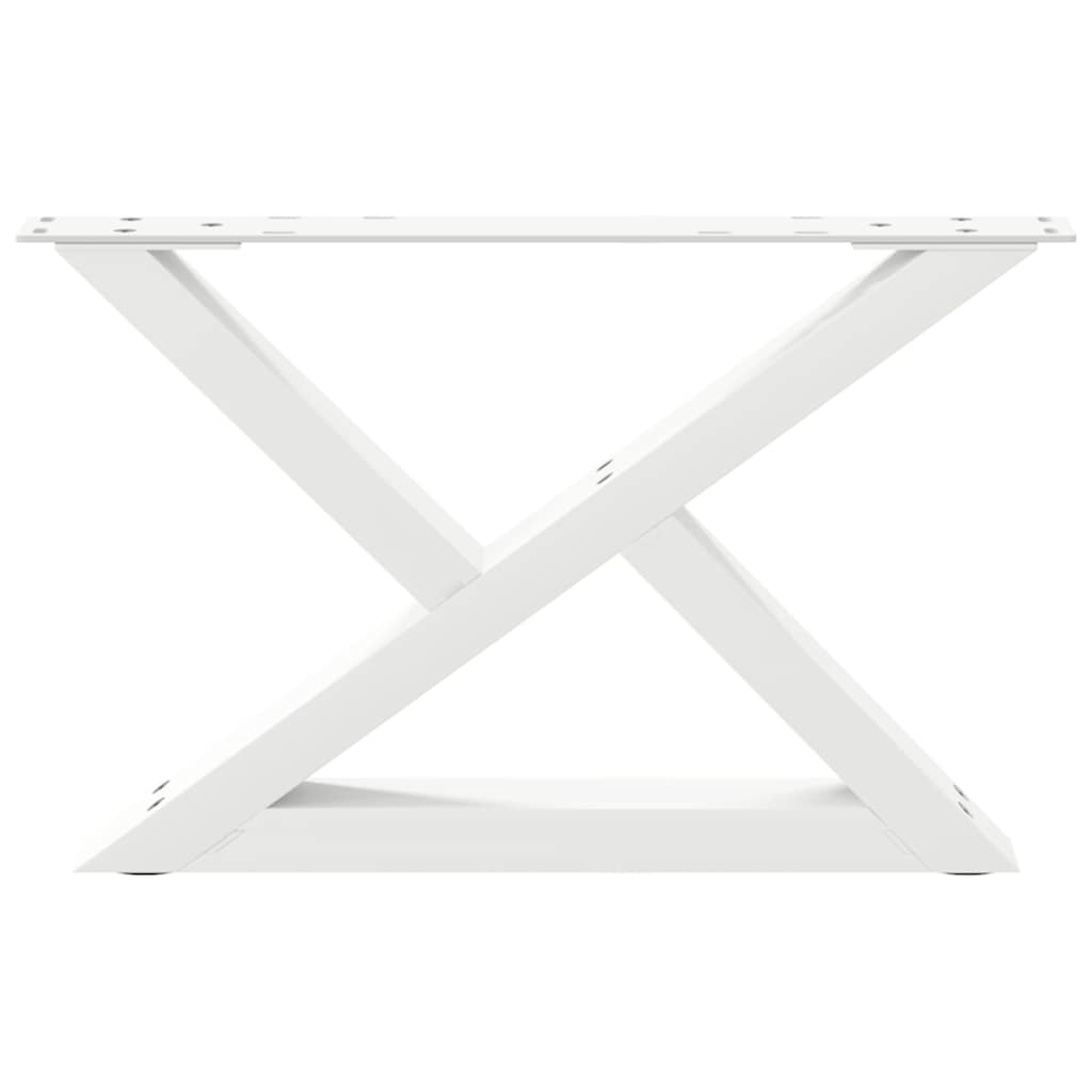 vidaXL Picioare pentru măsuță de cafea, 2 buc., alb, 50x(30-31,3) cm, oțel