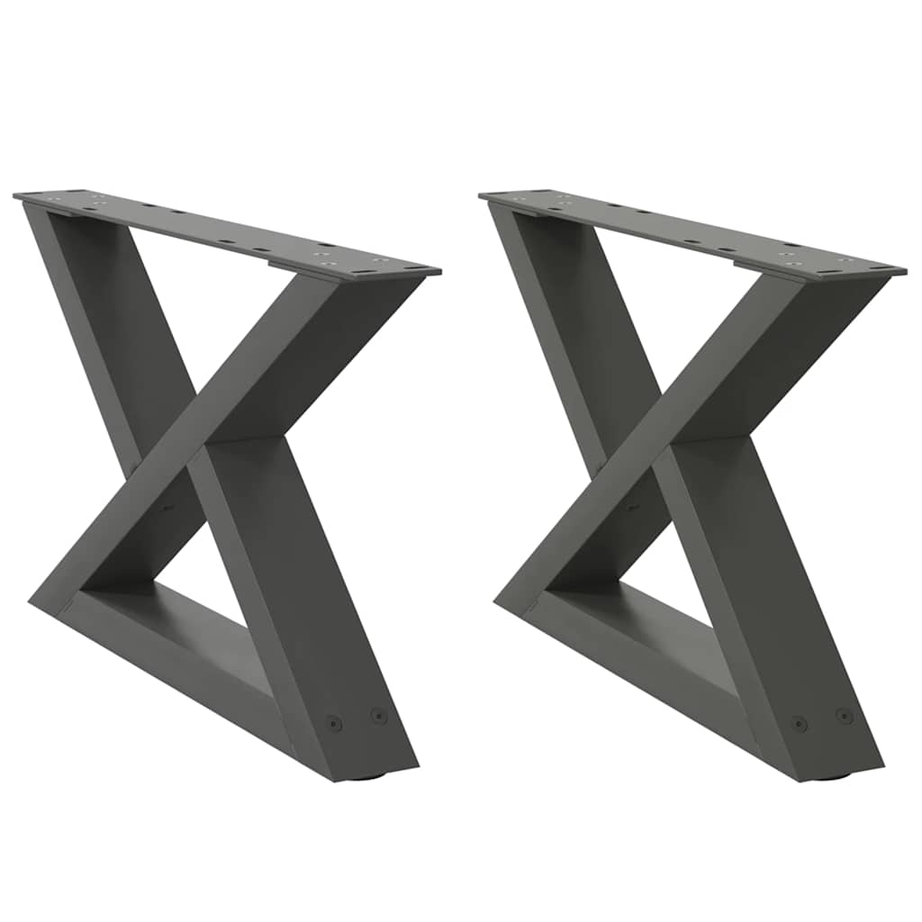 vidaXL Picioare pentru măsuță de cafea, 2 buc., antracit, 50x(30-31,3) cm, oțel vidaXL Picioare pentru măsuță de cafea, 2 buc., antracit, 50x(30-31,3) cm, oțel