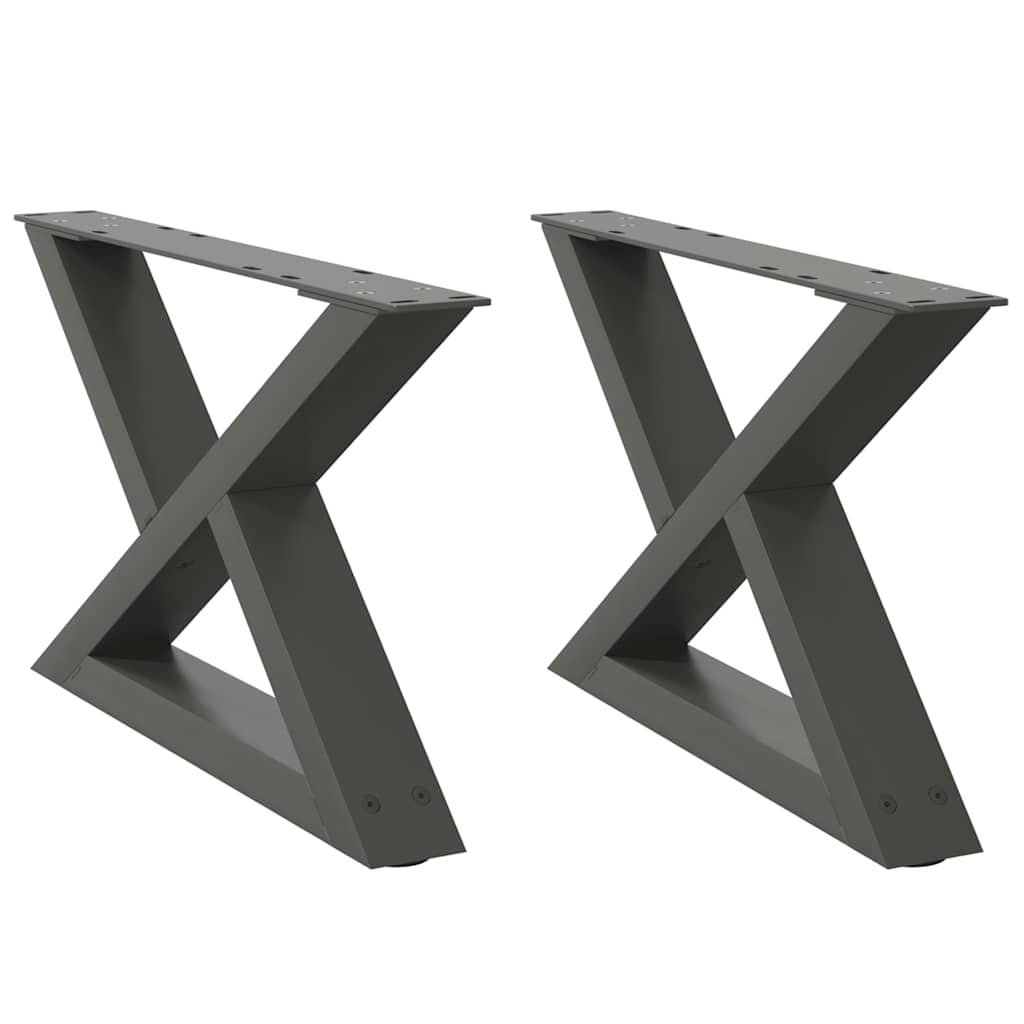 vidaXL Picioare pentru măsuță de cafea, 2 buc., antracit, 60x(30-31,3) cm, oțel vidaXL Picioare pentru măsuță de cafea, 2 buc., antracit, 60x(30-31,3) cm, oțel