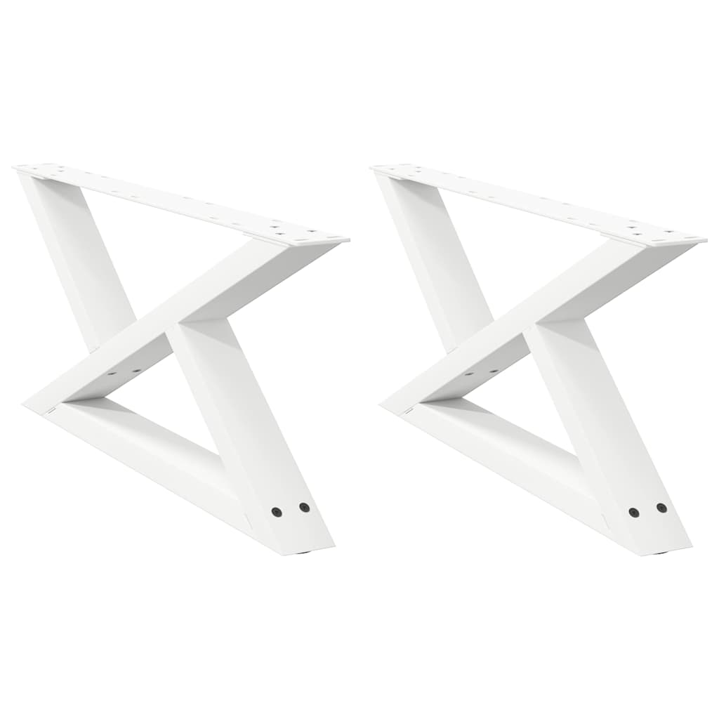 vidaXL Picioare pentru măsuță de cafea, 2 buc., alb, 70x(30-31,3) cm, oțel