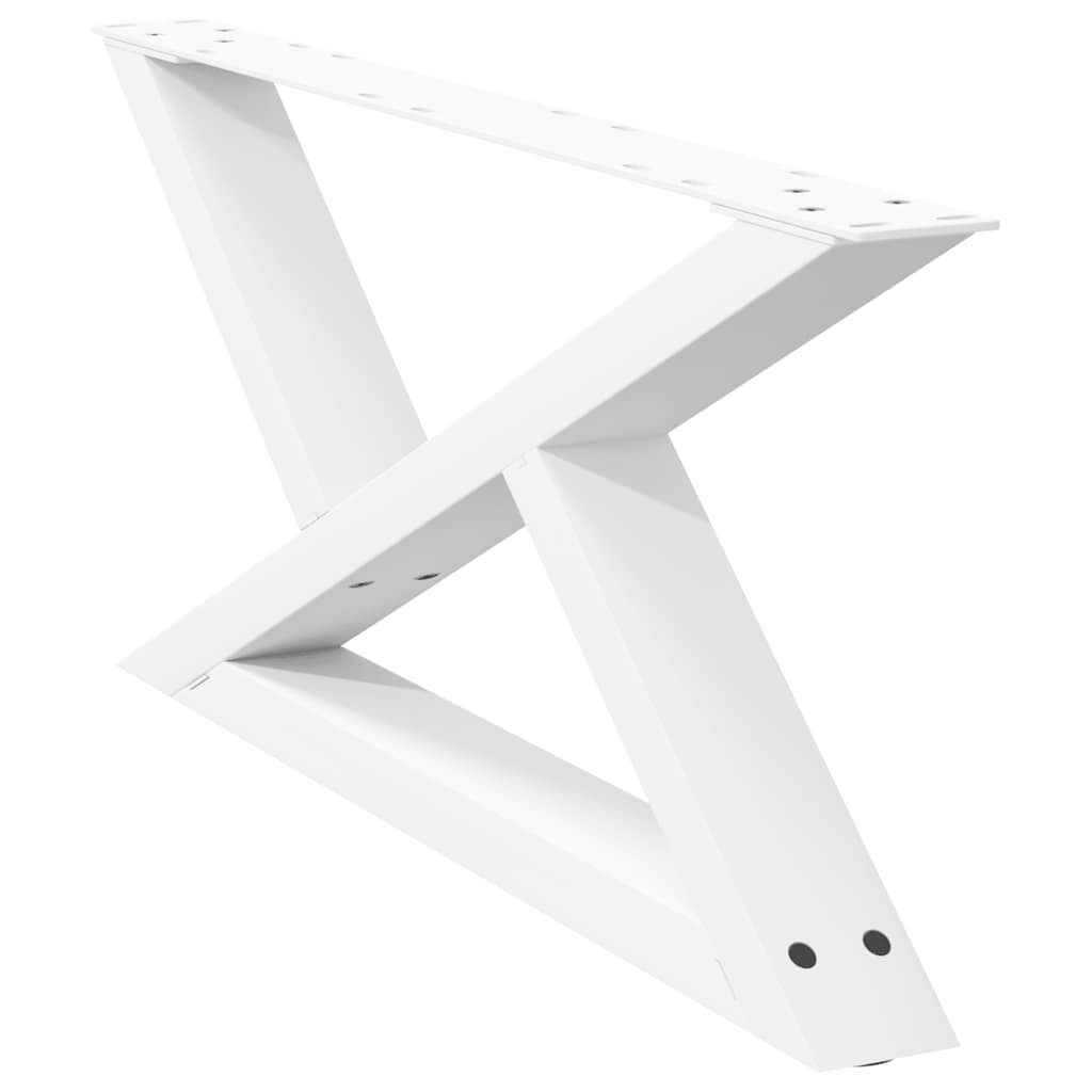 vidaXL Picioare pentru măsuță de cafea, 2 buc., alb, 70x(30-31,3) cm, oțel