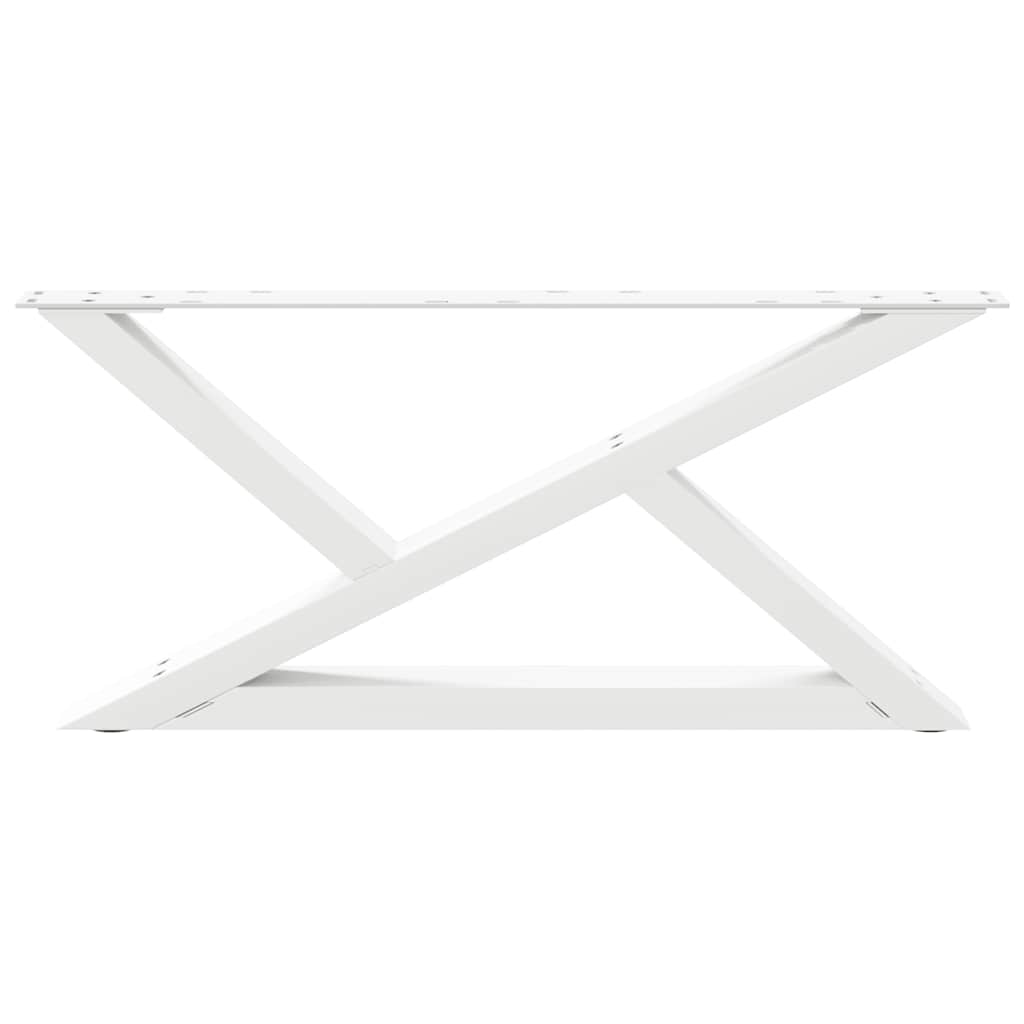 vidaXL Picioare pentru măsuță de cafea, 2 buc., alb, 70x(30-31,3) cm, oțel
