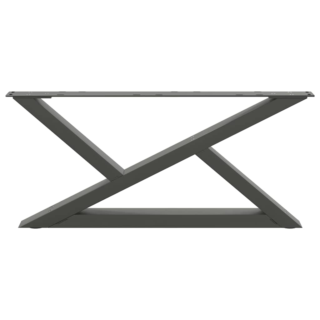vidaXL Picioare pentru măsuță de cafea, 2 buc., antracit, 70x(30-31,3) cm, oțel