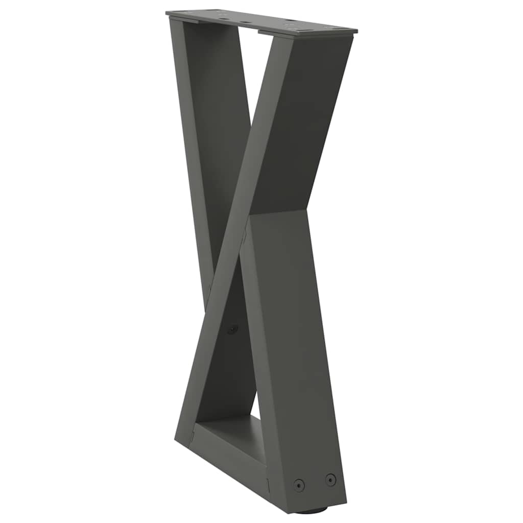 vidaXL Picioare pentru măsuță de cafea, 2 buc., antracit, 28x(42-43,3) cm, oțel