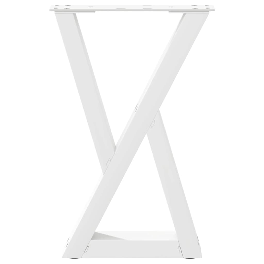 vidaXL Picioare pentru măsuță de cafea, 2 buc., alb, 38x(42-43,3) cm, oțel