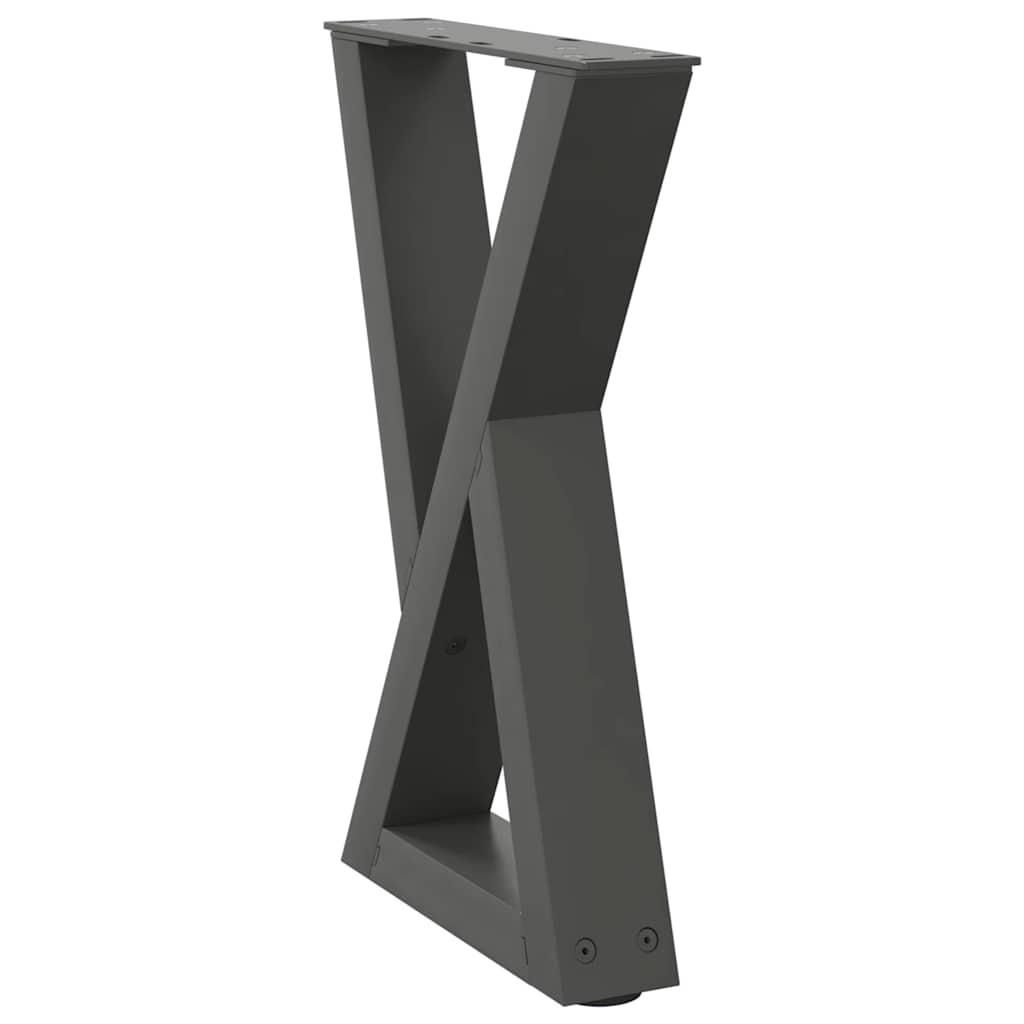 vidaXL Picioare pentru măsuță de cafea, 2 buc., antracit, 38x(42-43,3) cm, oțel
