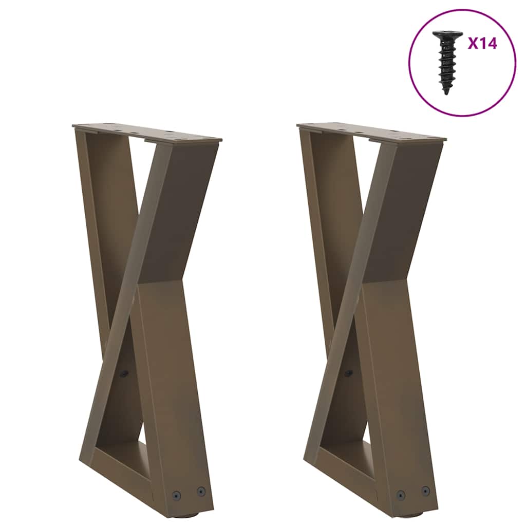 vidaXL Picioare pentru măsuță de cafea, 2 buc., oțel natural, 38x(42-43,3) cm vidaXL Picioare pentru măsuță de cafea, 2 buc., oțel natural, 38x(42-43,3) cm