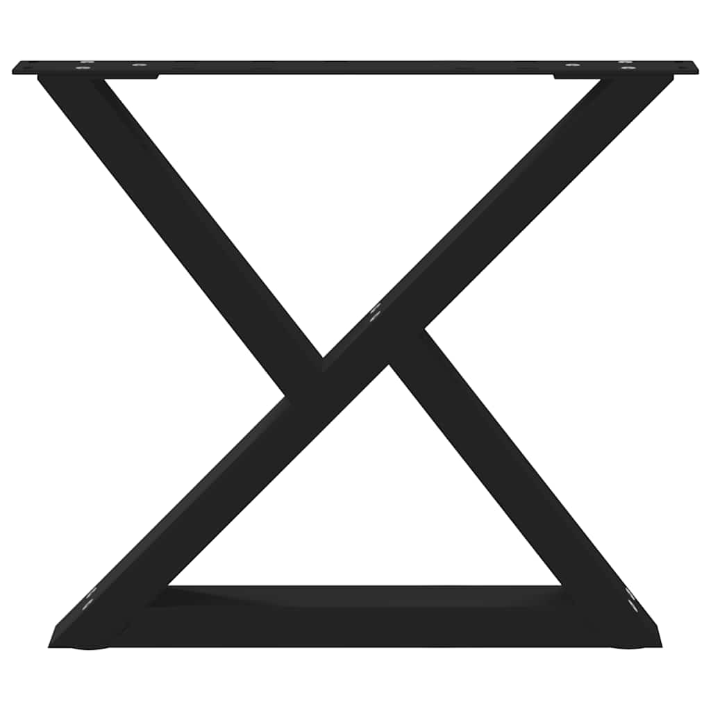 vidaXL Picioare pentru măsuță de cafea, 2 buc., negru, 50x(42-43,3) cm, oțel