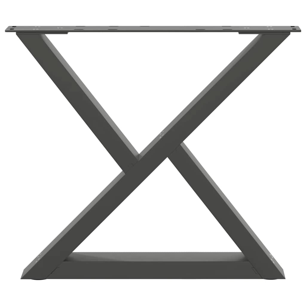 vidaXL Picioare pentru măsuță de cafea, 2 buc., antracit, 50x(42-43,3) cm, oțel