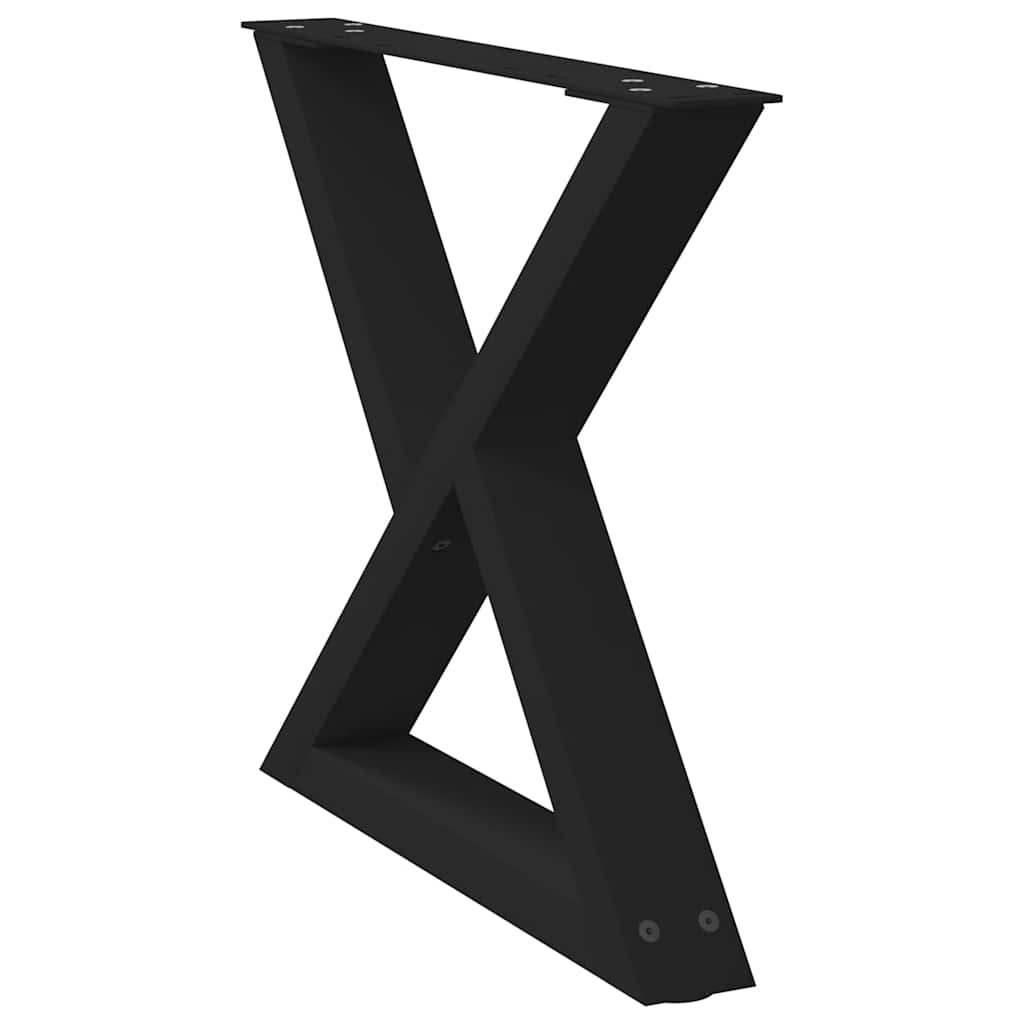 vidaXL Picioare pentru măsuță de cafea, 2 buc., negru, 60 x (42-43,3) cm, oțel vidaXL Picioare pentru măsuță de cafea, 2 buc., negru, 60 x (42-43,3) cm, oțel