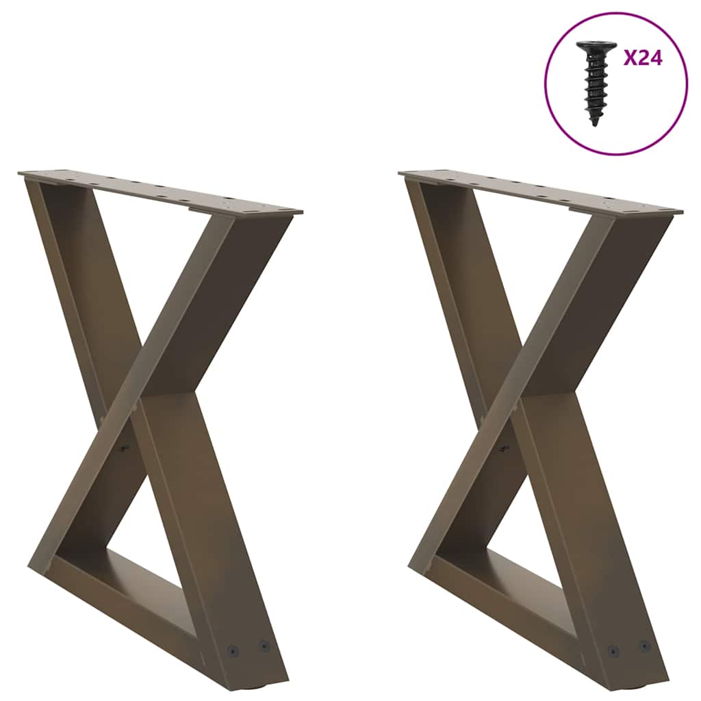 vidaXL Picioare pentru măsuță de cafea, 2 buc., oțel natural, 60 x (42-43,3) cm vidaXL Picioare pentru măsuță de cafea, 2 buc., oțel natural, 60 x (42-43,3) cm