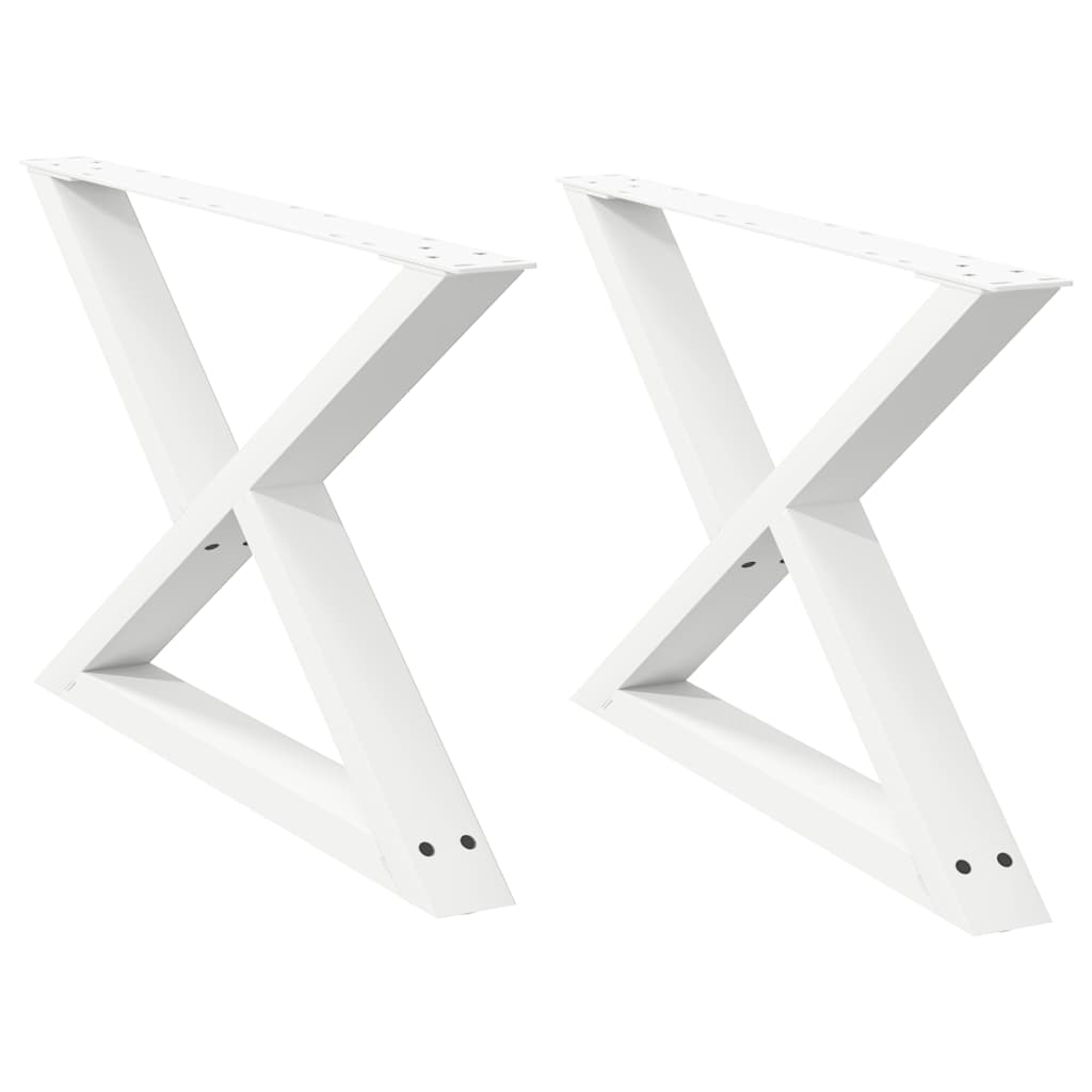 vidaXL Picioare pentru măsuță de cafea, 2 buc., alb, 70x(42-43,3) cm, oțel