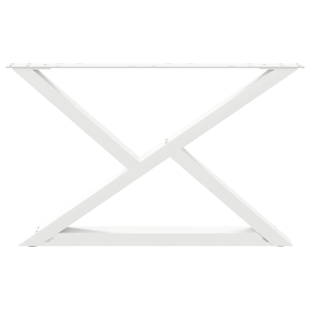 vidaXL Picioare pentru măsuță de cafea, 2 buc., alb, 70x(42-43,3) cm, oțel