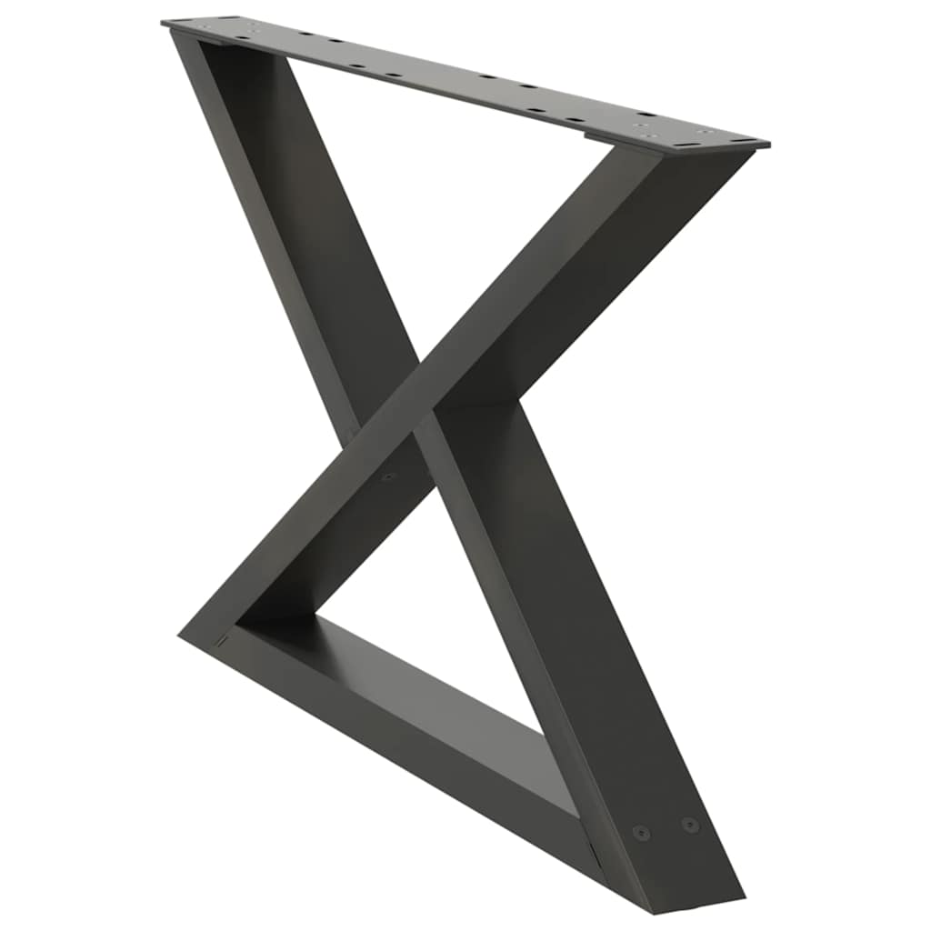 vidaXL Picioare pentru măsuță de cafea, 2 buc., antracit, 70x(42-43,3) cm, oțel