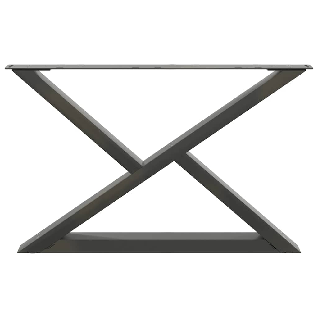 vidaXL Picioare pentru măsuță de cafea, 2 buc., antracit, 70x(42-43,3) cm, oțel