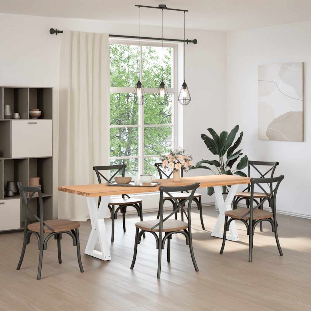 vidaXL Picioare masă de sufragerie, 2 buc., alb, 50x(72-73,3) cm, oțel