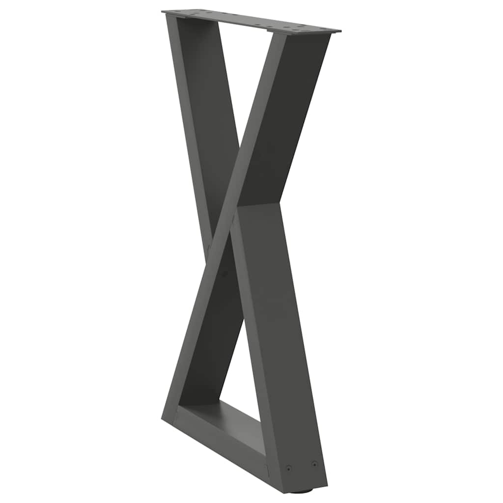 vidaXL Picioare masă de sufragerie, 2 buc., antracit, 50x(72-73,3) cm, oțel