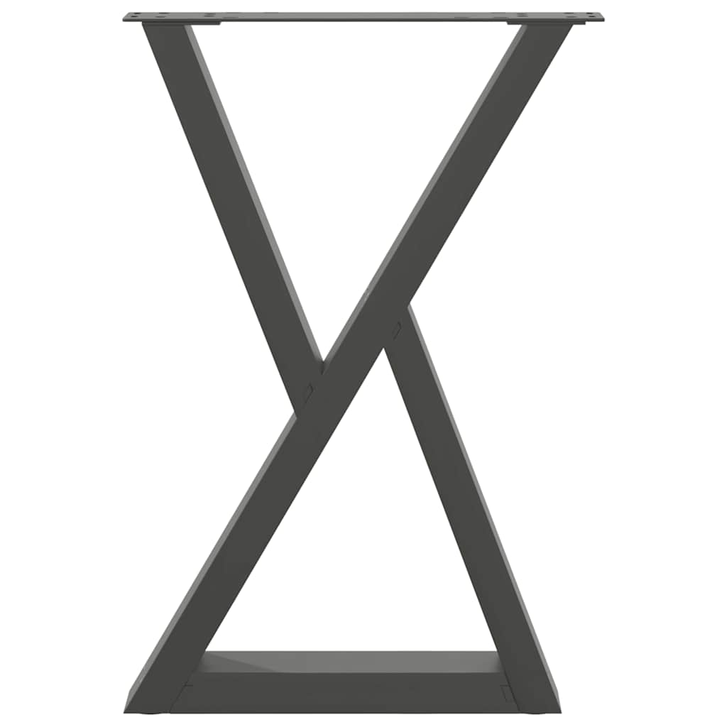 vidaXL Picioare masă de sufragerie, 2 buc., antracit, 50x(72-73,3) cm, oțel