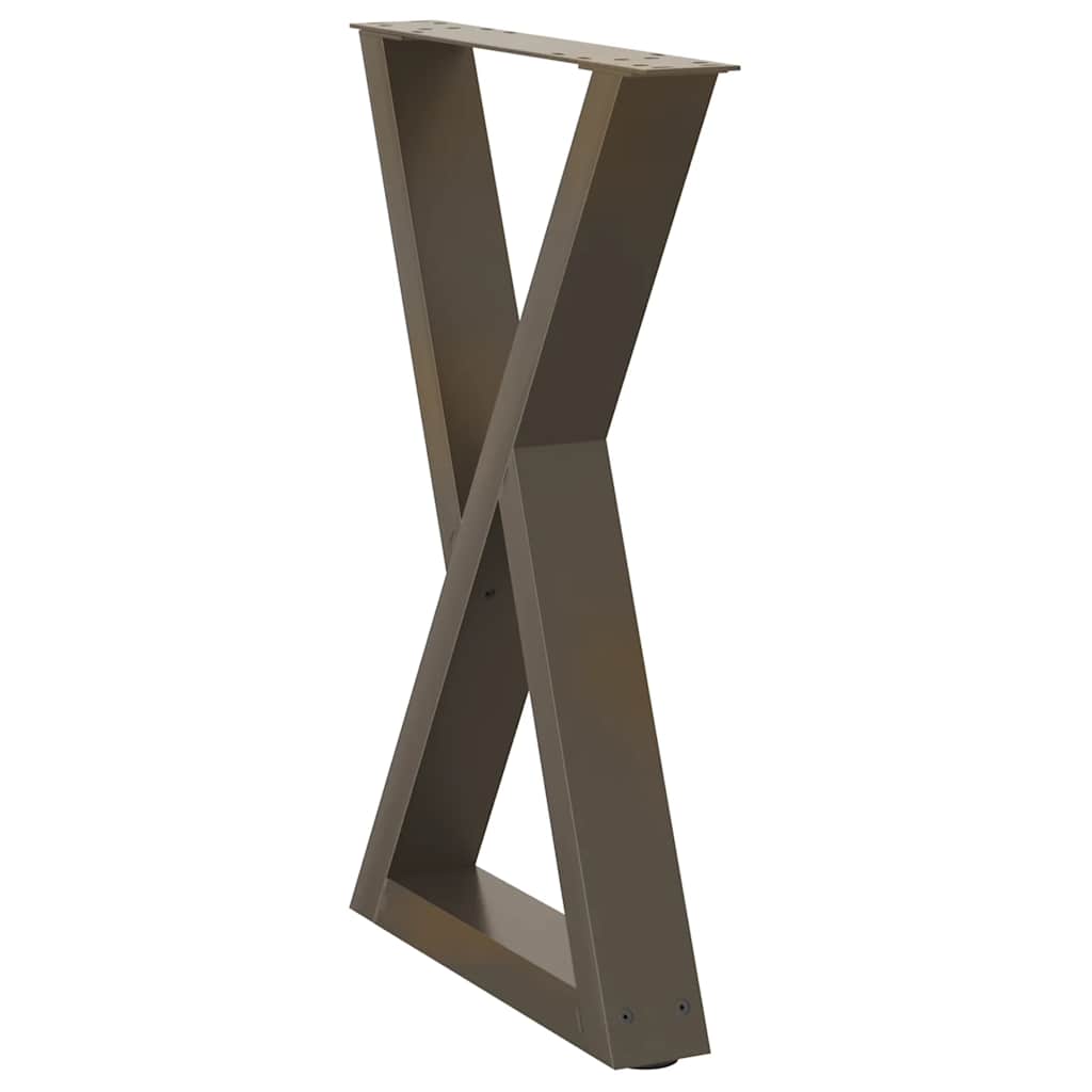 vidaXL Picioare masă de sufragerie, 2 buc., oțel natural, 50x(72-73,3) cm