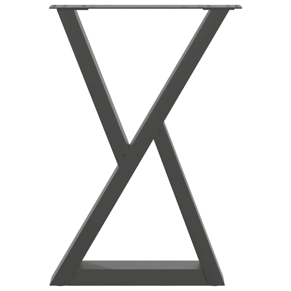 vidaXL Picioare masă de sufragerie, 2 buc., antracit, 60x(72-73,3) cm, oțel