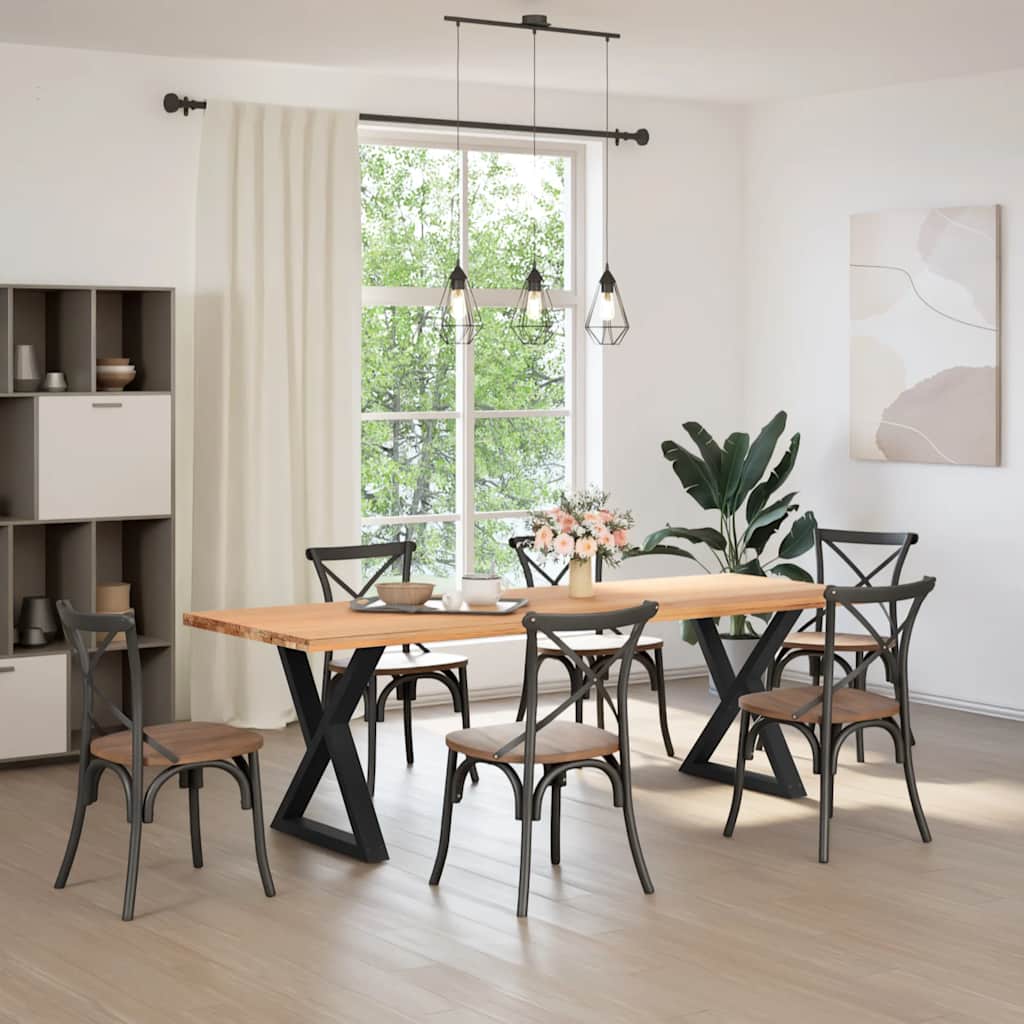 vidaXL Picioare masă de sufragerie, 2 buc., negru, 70x(72-73,3) cm, oțel vidaXL Picioare masă de sufragerie, 2 buc., negru, 70x(72-73,3) cm, oțel