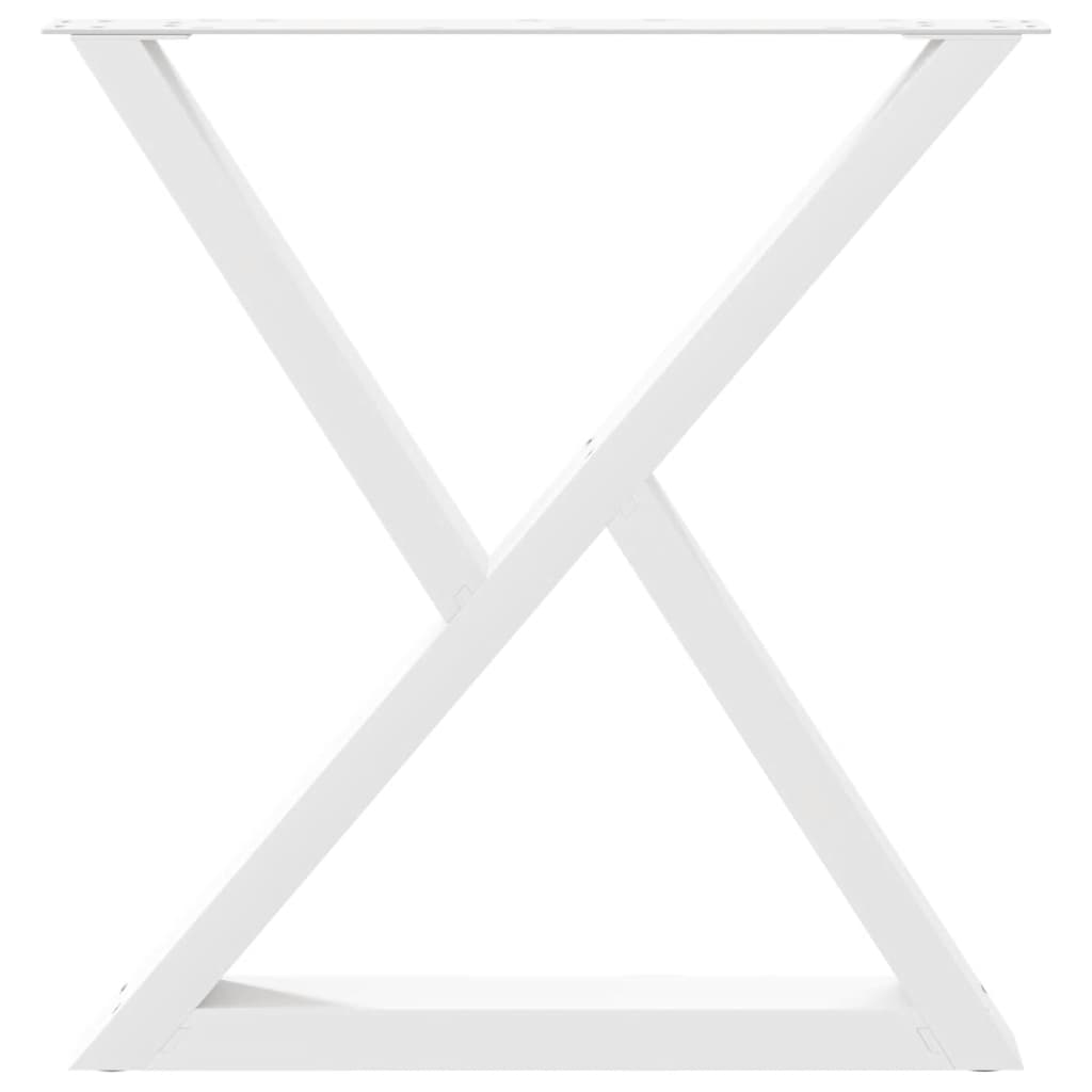 vidaXL Picioare masă de sufragerie, 2 buc., alb, 70x(72-73,3) cm, oțel
