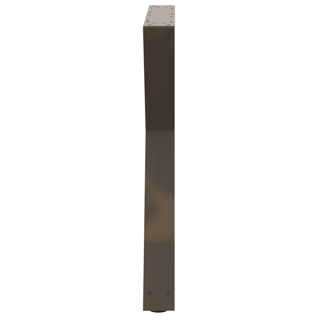 vidaXL Picioare masă de sufragerie, 2 buc., oțel natural, 70x(72-73,3) cm