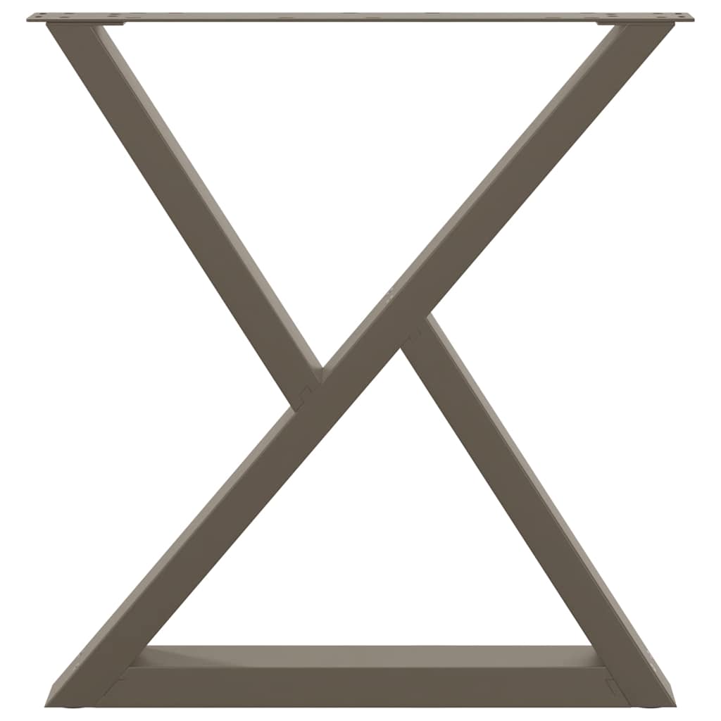 vidaXL Picioare masă de sufragerie, 2 buc., oțel natural, 80x(72-73,3) cm